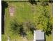 Top-down aerial view of the backyard showcasing lush greenery and ample space at 4493 Mckibben Dr, North Port, FL 34287