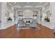 Elegant lobby area featuring a fireplace, seating, and stylish decor at 5240 Hyland Hills Ave # 1426, Sarasota, FL 34241