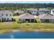 Beautiful aerial view of homes backing to a serene pond and lush landscape, providing a tranquil setting at 5744 Woodland Sage Dr, Sarasota, FL 34238