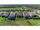 Aerial view of luxury homes with screened-in patios overlooking the golf course and community landscape at 5817 Brandon Run, Bradenton, FL 34211