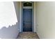 Elegant dark-stained front door with a textured finish and sidelights, framed by a brick walkway at 5817 Brandon Run, Bradenton, FL 34211
