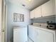 Convenient laundry room with washer, dryer, freezer, and ample storage space at 5906 Garden Lakes Majestic, Bradenton, FL 34203