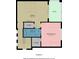Floor plan of the second floor featuring a Gathering room, bedroom, bathroom and a deck at 8847 Colonels Ct, Sarasota, FL 34240