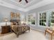 Inviting bedroom with large windows offering serene views of the surrounding greenery at 7921 Waterton Ln, Lakewood Ranch, FL 34202