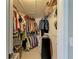 Walk-in closet providing ample storage with shelving and rods for organized clothing at 1127 133Rd E St, Bradenton, FL 34212