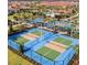 An aerial view of the community pickleball courts, perfect for residents to enjoy outdoor recreation at 17216 Star Banks St, Wimauma, FL 33598