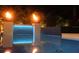 Backyard pool with blue lighting and fire bowls for an ambient outdoor experience at 212 S Renellie Dr, Tampa, FL 33609