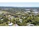 Scenic aerial view of a residential neighborhood with tree-lined streets and distant water views at 2515 49Th St, Sarasota, FL 34234