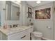 Charming bathroom featuring a stylish vanity, decorative accents, and a calming color scheme at 3514 Laslo Ave, North Port, FL 34287