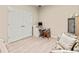 This office features a desk and chair with double doors and plenty of lighting at 4015 Bridlecrest Ln, Bradenton, FL 34209