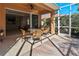 A charming screened-in patio offers a relaxed atmosphere and a seamless transition to the indoors at 4015 Bridlecrest Ln, Bradenton, FL 34209