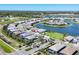 Panoramic aerial shot of the neighborhood highlighting its well-maintained homes and scenic lake views at 4629 Antrim Dr, Sarasota, FL 34240
