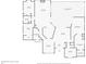 Floor plan featuring living spaces, bedrooms, kitchen, and a screened patio/pool at 4942 Hidden Oaks Ln, Sarasota, FL 34232