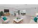 Bright living room with a modern kitchen, stylish furnishings, and ample natural light at 610 Cumberland Rd, Venice, FL 34293