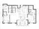 Detailed floor plan showcasing the layout of the bedrooms, kitchen, living area, and balcony at 635 S Orange Ave # 404, Sarasota, FL 34236