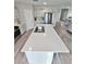 Spacious kitchen island with sink, stainless steel dishwasher, and a view to the open living area at 13068 Oak Hill Way, Parrish, FL 34219