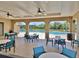 Open-air patio offers a relaxing atmosphere with pool view and comfortable seating at 13068 Oak Hill Way, Parrish, FL 34219
