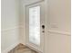 Elegant front door with decorative glass, providing a stylish entrance and natural light at 51 Webb St, Osprey, FL 34229
