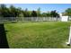 Large backyard with lush grass, providing ample space for outdoor activities at 6709 Rock Bridge Ln, Ellenton, FL 34222