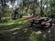 Scenic community park with a wooden picnic table near the water and mossy trees at 7095 Tamworth Pkwy, Sarasota, FL 34241