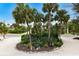 Lush landscaped island with a variety of plants and palm trees creating a tropical oasis at 807 S Bay Blvd, Anna Maria, FL 34216