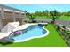 Backyard pool featuring lush landscaping, lounge seating, and a relaxing jacuzzi at 807 S Bay Blvd, Anna Maria, FL 34216