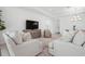 Bright living room featuring stylish furniture, a modern TV, and a neutral color palette at 11522 Trivio Ter, Palmetto, FL 34221