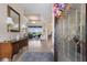 Grand foyer with tile floors, chandelier lighting, and an open view to the living area at 13635 Legends Walk Ter, Lakewood Ranch, FL 34202