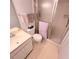 A bathroom featuring a toilet, vanity and shower with a glass door at 182 Pineneedle Dr # 182, Bradenton, FL 34210