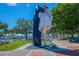 Iconic 'Unconditional Surrender' statue by Seward Johnson, set against a backdrop of lush greenery and a clear sky at 2105 Hibiscus St, Sarasota, FL 34239