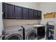 Functional laundry room with modern washer and dryer, storage cabinets, and sink at 315 Sapphire Lake Dr # 202, Bradenton, FL 34209