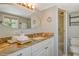 Bathroom featuring granite counter tops and stand up shower at 433 N Osprey Ave, Sarasota, FL 34236
