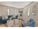 Bright living room featuring a blue sofa, stylish decor, hardwood floors, and an array of windows at 433 N Osprey Ave, Sarasota, FL 34236