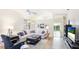Spacious living room with high ceilings, ample natural light, modern decor, and wood laminate flooring at 11371 Perico Isle Cir, Bradenton, FL 34209