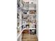 Walk-in pantry with abundant shelving, showcasing organized storage for kitchen supplies and food items at 18115 Littleton Pl, Bradenton, FL 34202