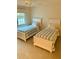 Bright guest bedroom with twin beds and stylish nautical bedding at 4404 Calle Serena, Sarasota, FL 34238