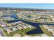Wide aerial shot of a community showcasing lake views and beautifully arranged single-Gathering homes at 5311 White Sand Cv, Bradenton, FL 34211