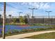Community basketball court with new hoops, lights, and lush landscaping in a well-kept neighborhood at 5311 White Sand Cv, Bradenton, FL 34211