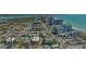 An aerial view showcasing the neighborhood, proximity to the beach, nearby shops, and restaurants at 131 Garfield Dr # 4D, Sarasota, FL 34236