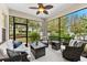 Screened-in patio with furniture at 4954 Newport News Cir, Lakewood Ranch, FL 34211
