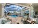 Inviting screened-in pool area with ample seating and a clear view of the backyard at 7340 Barclay Ct, University Park, FL 34201