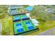 Aerial view of tennis and pickleball courts at the community center at 7340 Barclay Ct, University Park, FL 34201