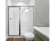 Well-designed bathroom featuring a shower with glass enclosure and a modern vanity at 10006 Degas Ter, Bradenton, FL 34212