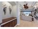 Open-concept living room with tile flooring, elegant decor, and views of the water at 1009 3Rd E St, Palmetto, FL 34221