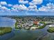 An aerial shot of the neighborhood with access to the bay at 2207 Holyoke Ave, Bradenton, FL 34207