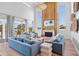 Bright living room with a fireplace and ample seating, showcasing a cozy interior design at 244 Willow Ave, Anna Maria, FL 34216