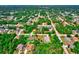 Community aerial view displaying a collection of homes surrounded by lush foliage in a residential area at 3528 Monday Ter, North Port, FL 34286