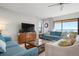Inviting living room featuring modern furniture and a scenic water view at 3875 Catalina Dr, Bradenton, FL 34210