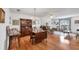Dining area featuring hardwood floors, traditional furnishings, and chandelier at 4058 Oakhurst Dr # 3174, Sarasota, FL 34233