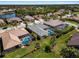 Beautiful aerial view showcasing the property's screened pool and well-manicured lawn within a lovely neighborhood at 5270 White Ibis Dr, North Port, FL 34287